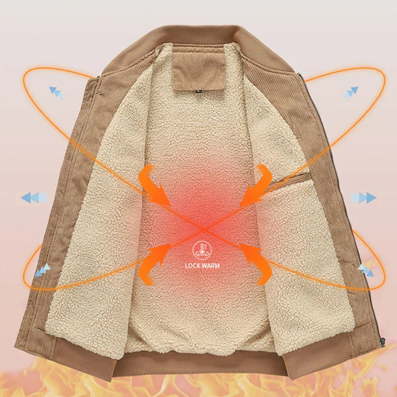 Men’s Winter Corduroy Fleece Jacket – Warm & Stylish Outerwear