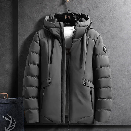 Men’s High-Quality Casual Hooded Thick Cotton Down Jacket – Winter Essential